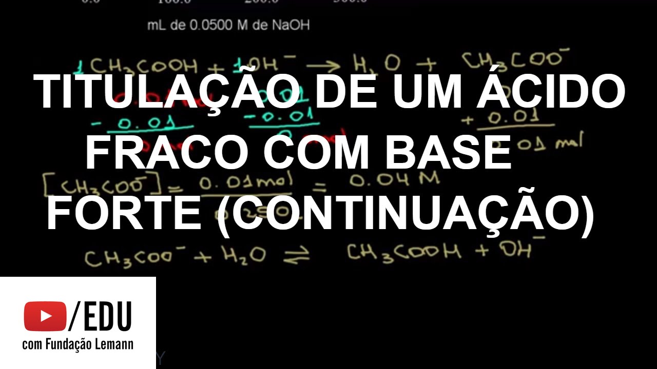 TITULAÇÃO DE UM ÁCIDO FRACO COM BASE FORTE (CONTINUAÇÃO) |  Biologia | Khan Acdemy