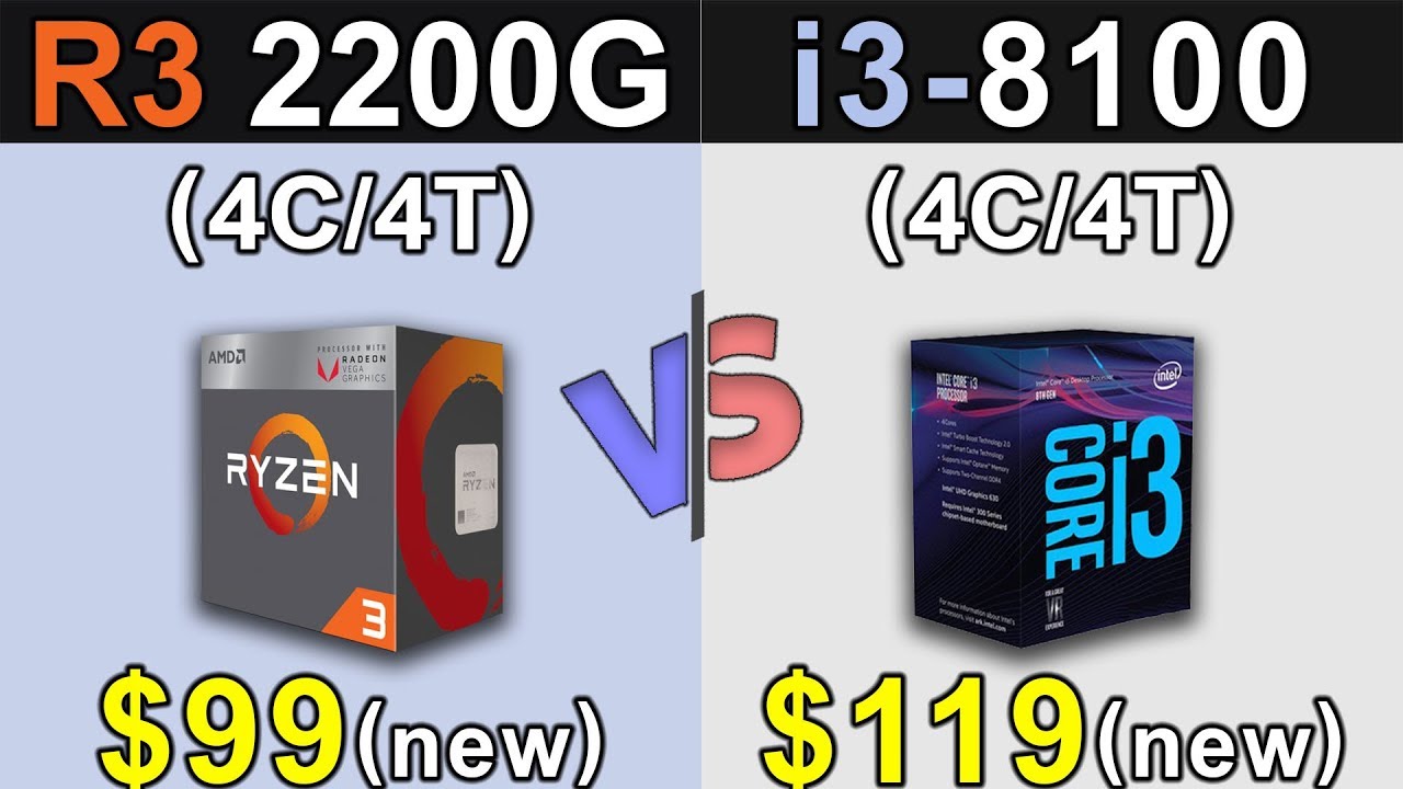 R3 2200G Vs. i3-8100 | New Games Benchmarks