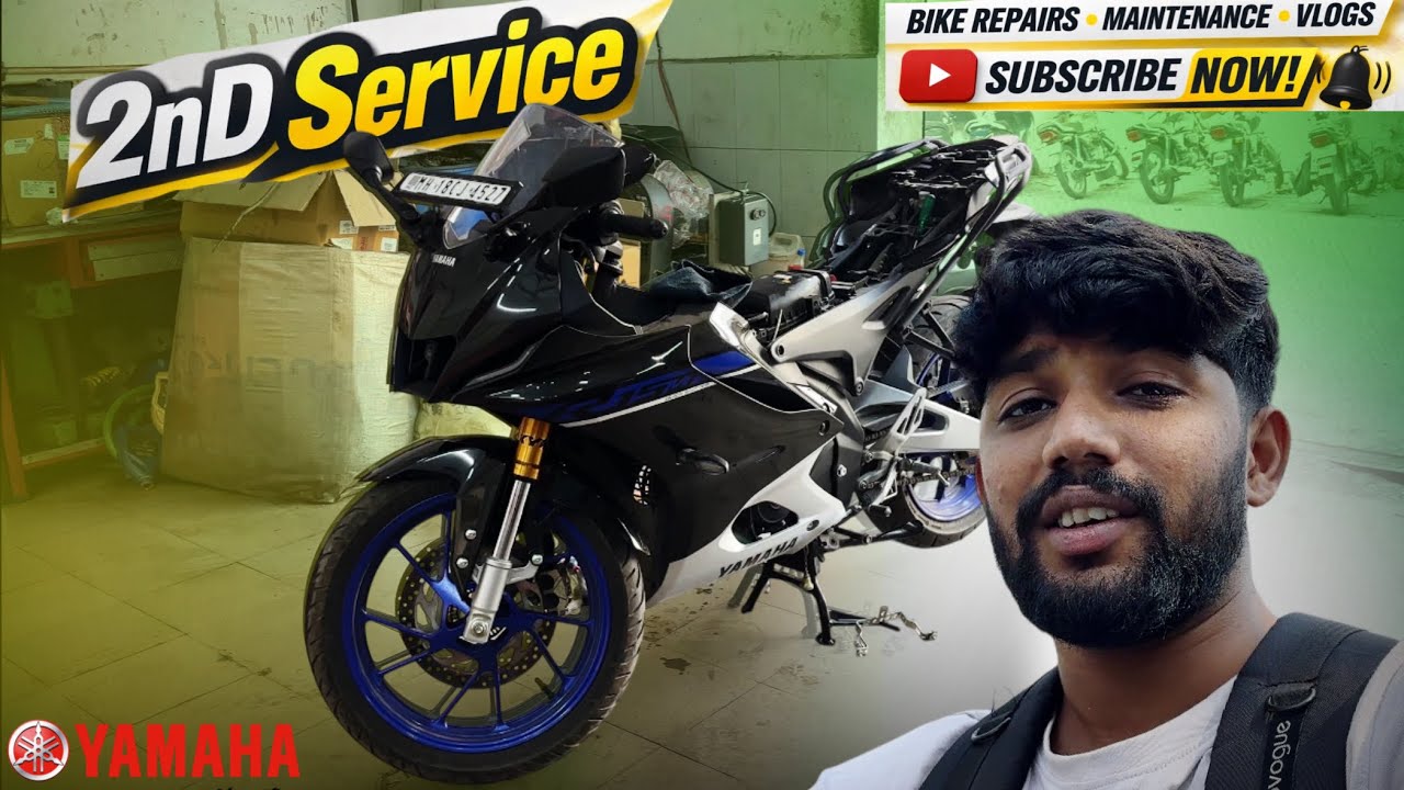 After 6,594 KM Ride ke bad || 2 nd service + modifications #yamaha R15v4m carbon fibre editions 