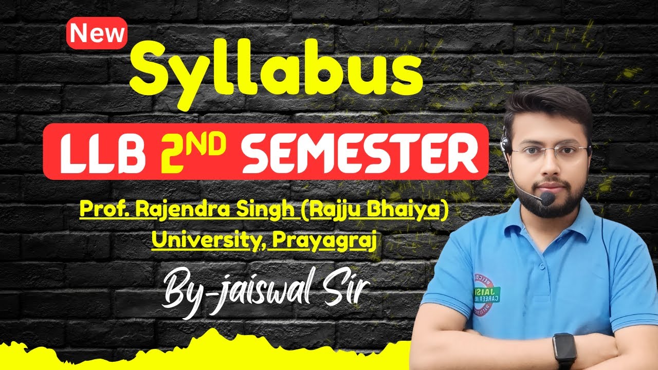 LLB 2nd Semester Complete Syllabus | Rajju Bhaiya University | Full Paper-Wise Syllabus in Hindi