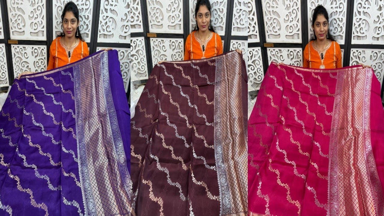 Exclusive collection pure Handlooms paper silk nice lahirya weaving desgin 3850/- contact 8688465919