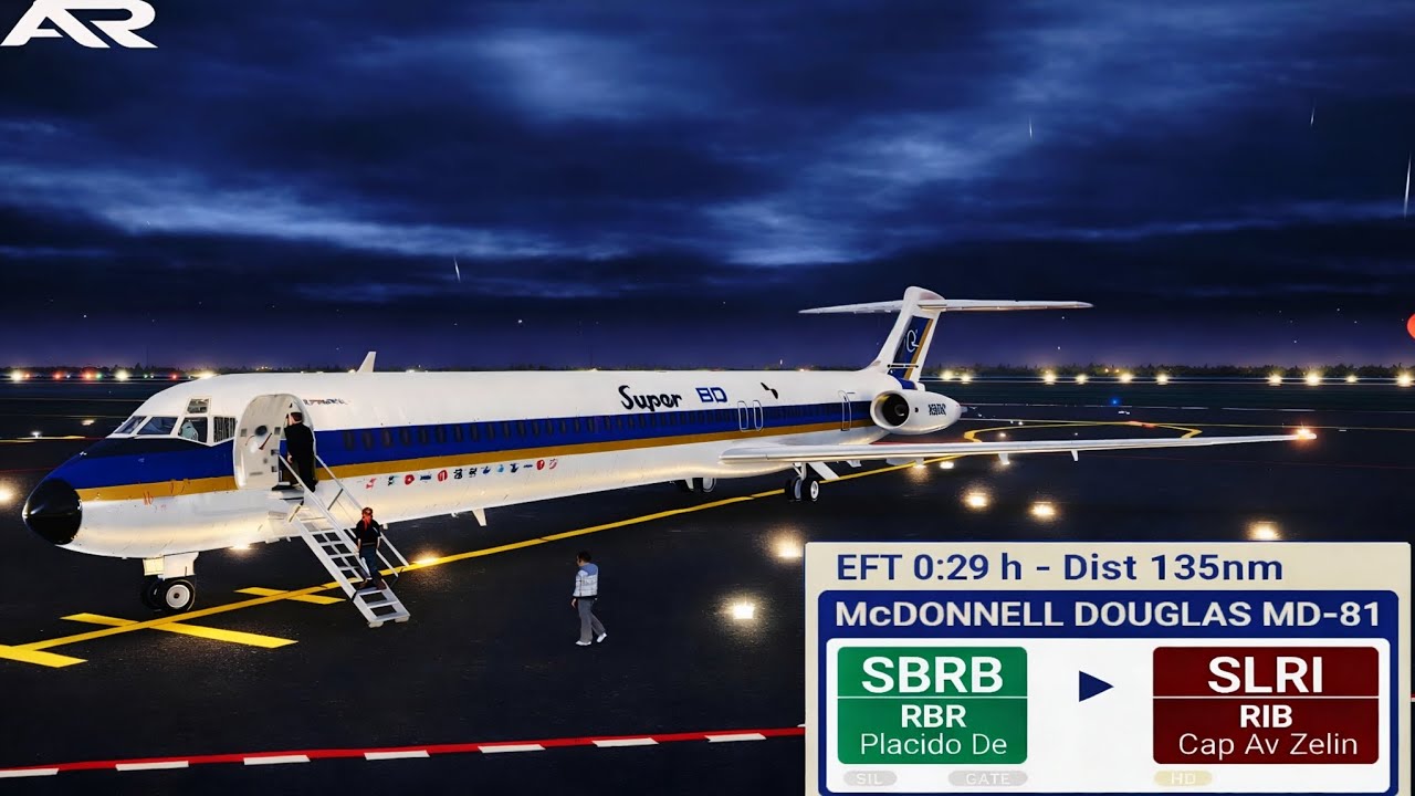 ✈️ VOO COMPLETO RFS | Mcdonnell Douglas Md-81 🇧🇷🇧🇴📍SBRB (Plácido) – ➡️ SBLR (Cap Av Zelin) Quad Hd.