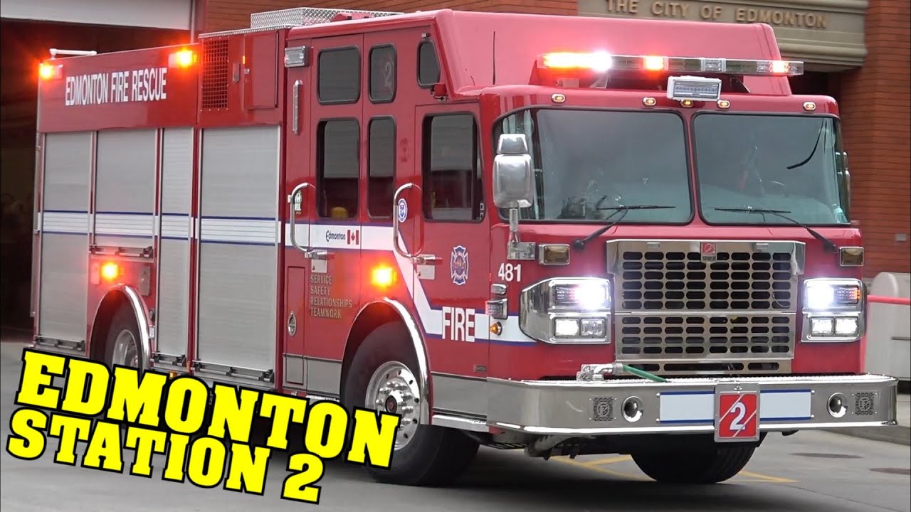 *EDMONTON FIRE* [Station 2] *NEW* Pump 2 & Ladder 2 responding (Strange Warning Sound)