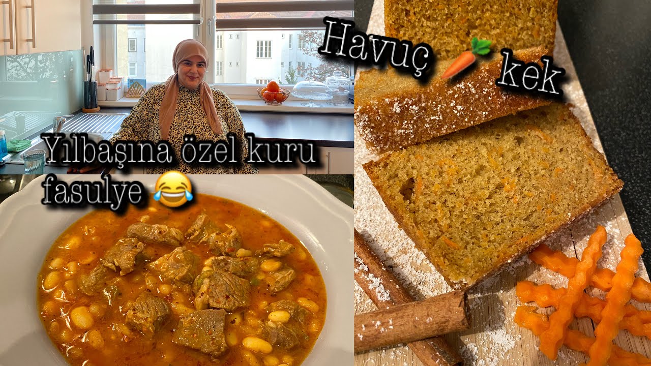 MİLLİ YEMEĞİMİZ KURU FASULYE👍🏼YILBAŞINA ÖZEL😀ENFES HAVUCLU TARÇINLI KEK🥕 - SOHBETLİ TARİFLER