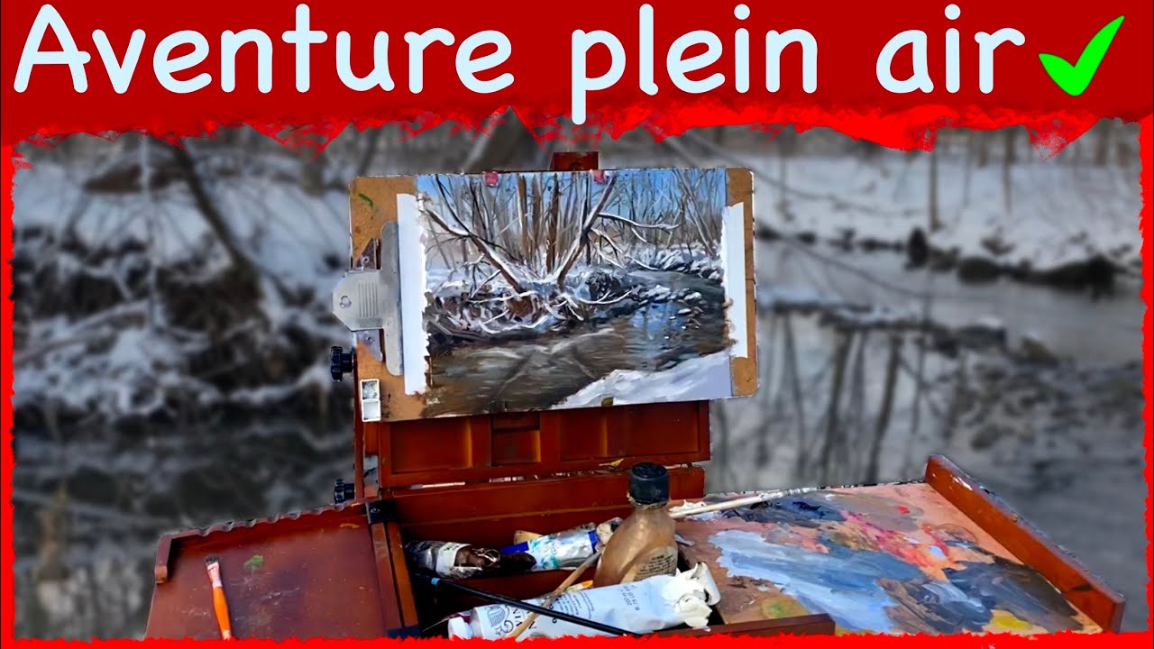 peinture en plein air au canada, dans la neige.