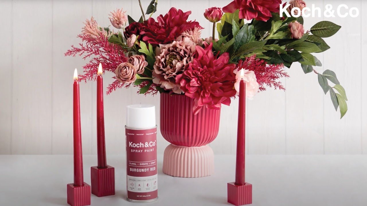 Watch & Learn How to Colour-Shift Artificial & Fresh Florals with Koch & Co 'Burgundy' Spray Paint