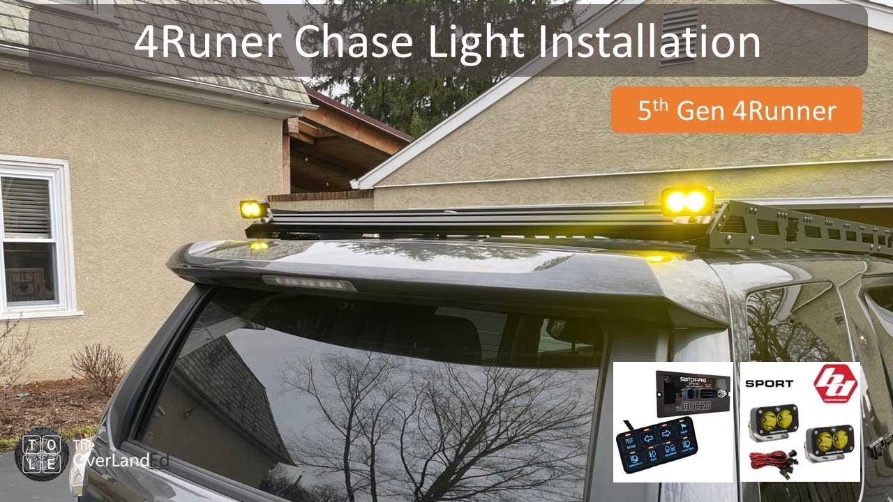 Rear chase light installation on 5th Gen 4Runner - Baja Designs S2 Sport and Switch Pros 9100