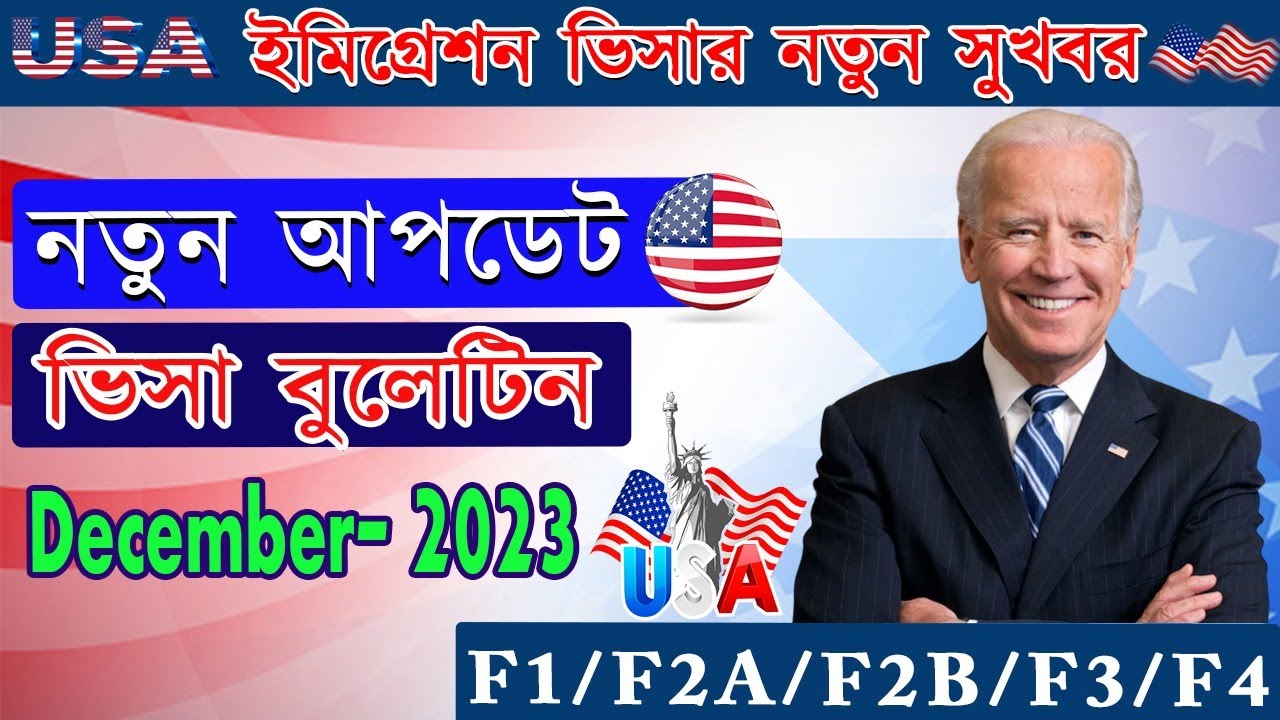USA  ভিসা বুলেটিন ডিসেম্বর-২০২৩ || Visa Bulletin For December 2023 || USA F4 Visa Update 
