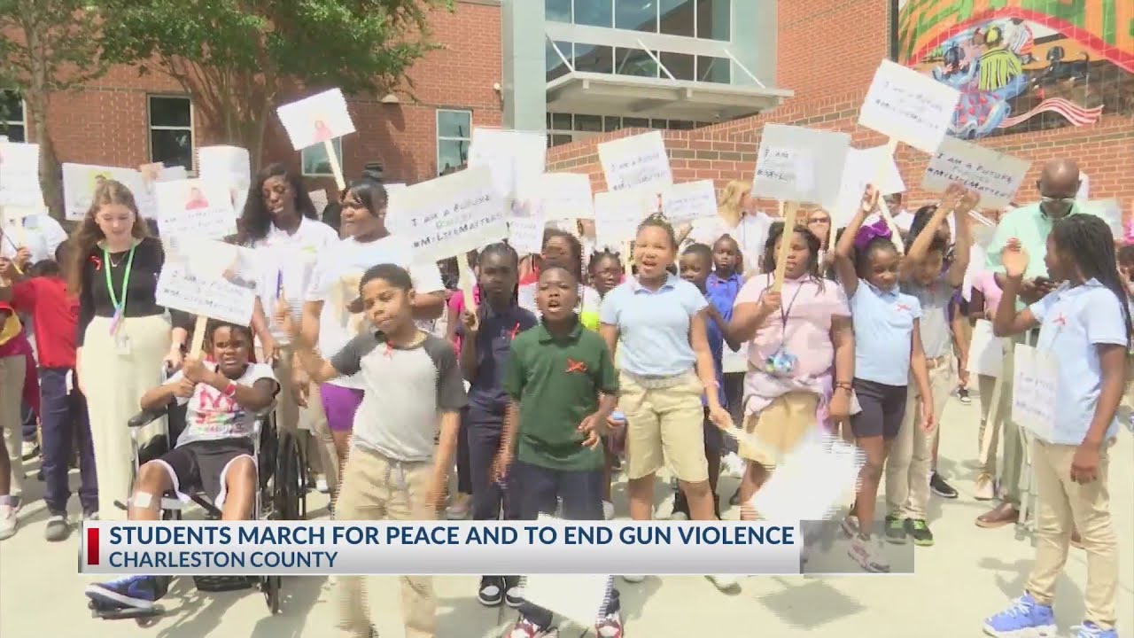 Sanders-Clyde students hold peace walk after classmate was shot