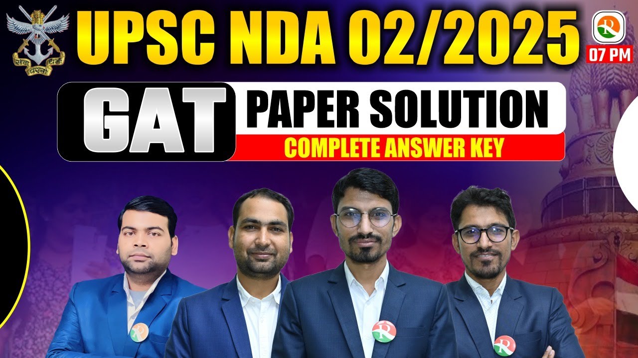NDA 2 2025 GAT Paper Solution | NDA 2 2025 GAT Answer Key | NDA GK GS Paper Solution 2025 | #nda