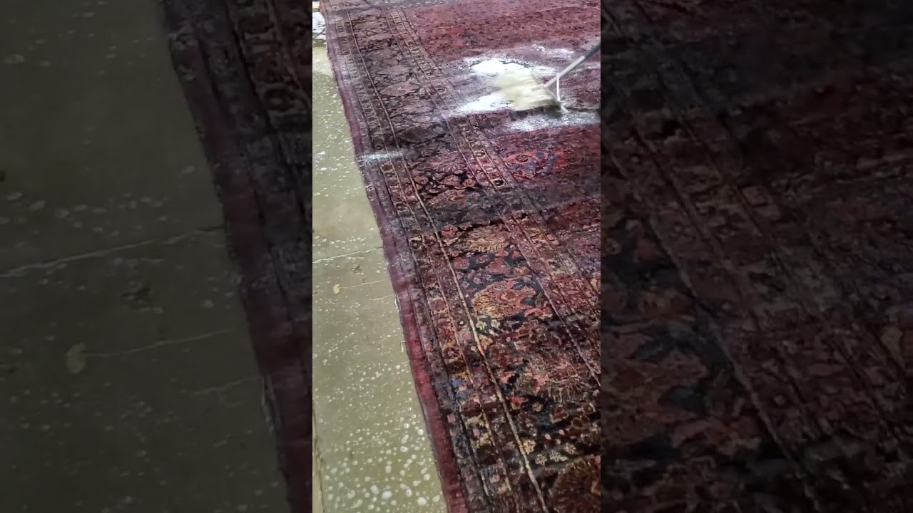 heavily Urine soaked Antique Persian Rug / Carpet Cleaning / Wash and Oader removal