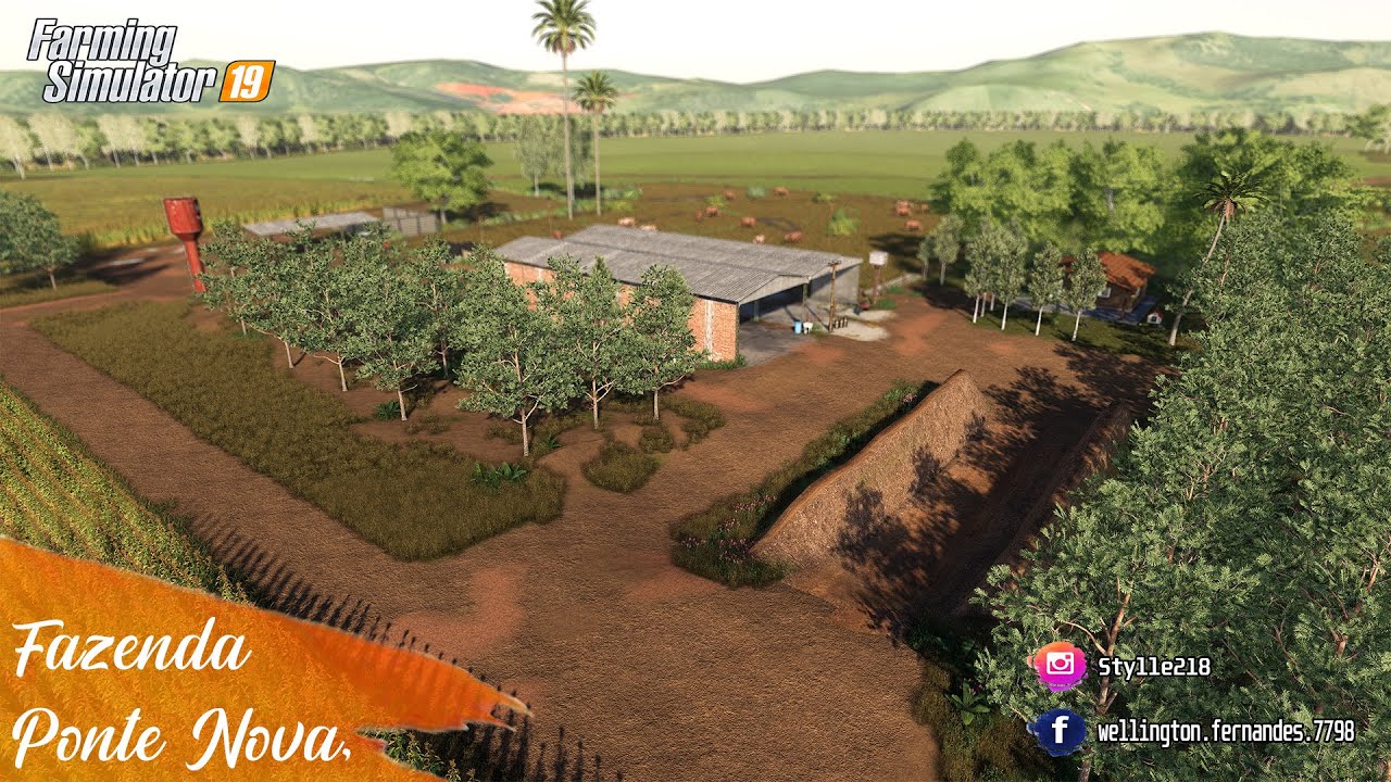 Fazenda Ponte Nova FS19, novo mapa BR muito leve e top +Download| Farming Simulator 19 |Logitech g29