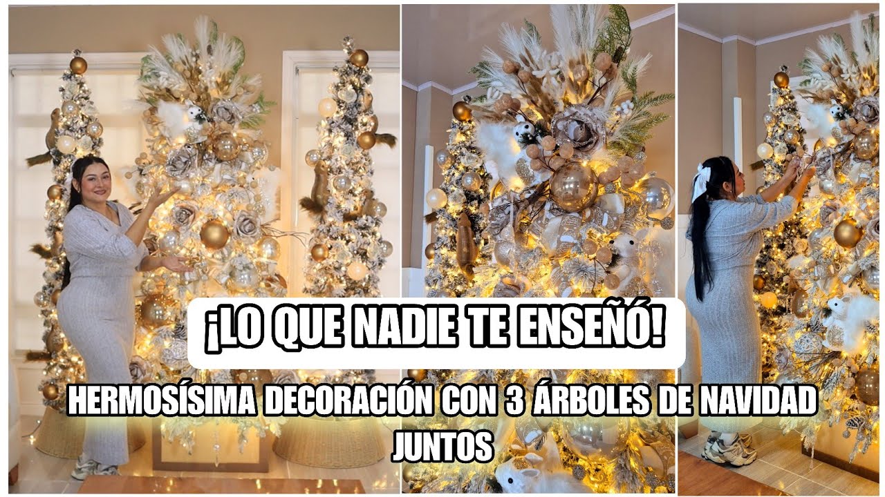 3 ÁRBOLES de Navidad JUNTOS DECORACIÓN de LUJO