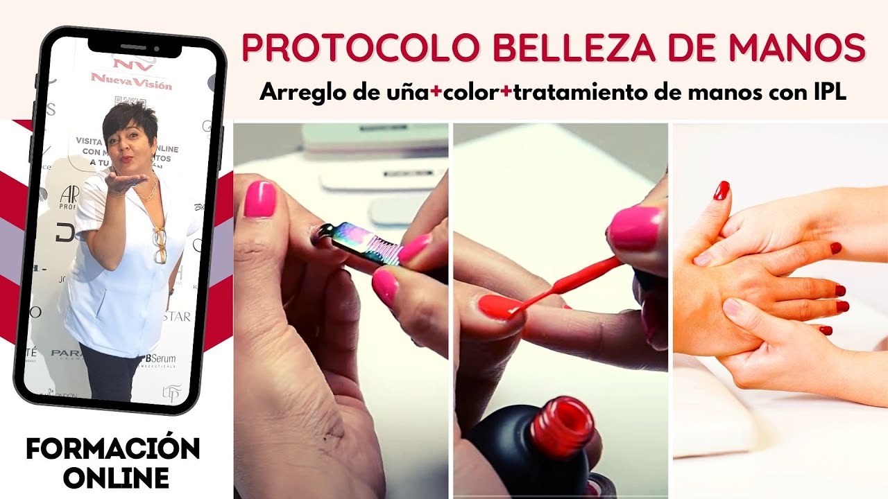 Protocolo completo de belleza de manos: uñas, esmaltado, tratamiento envejecimiento.