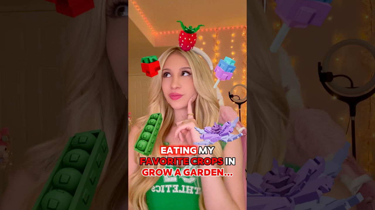 EATING MY FAVORITE &ldquo;CROPS&rdquo; in GROW A GARDEN on ROBLOX! 🍓