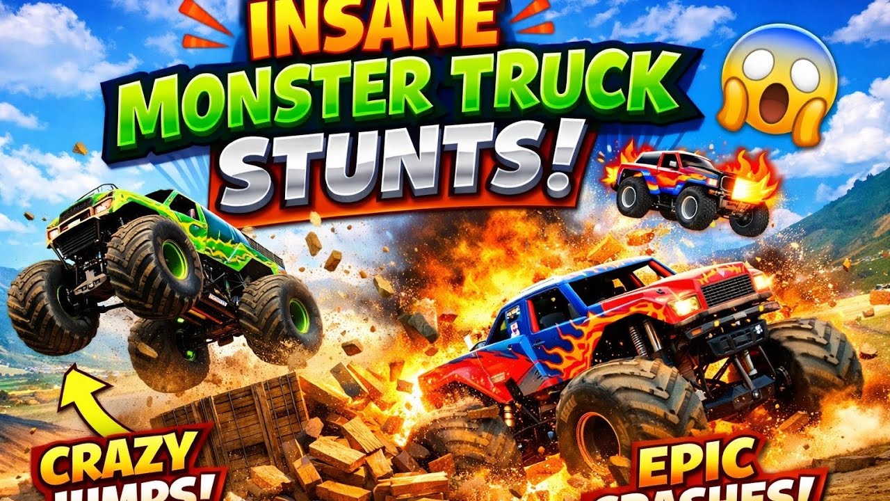 Monster Truck Stunt Game 🔥 Crazy Jumps!