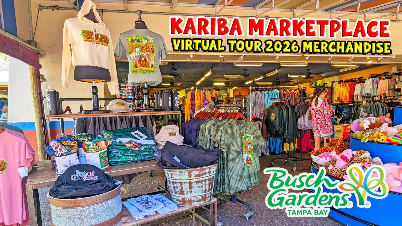 Kariba Marketplace at Busch Gardens Tampa – New 2026 Merchandise (Feb 2026) [4K]