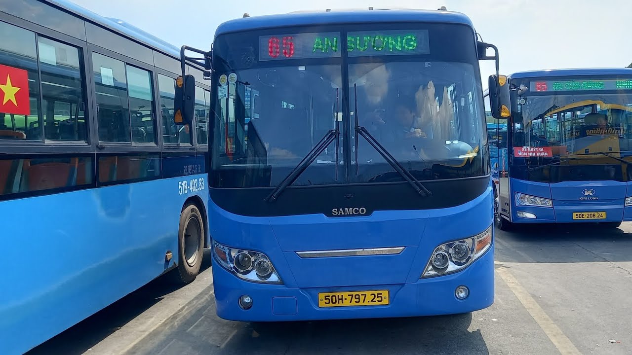 ĐVVT Tạm thời - Review lộ trình lượt về xe buýt tuyến 65 TPHCM : Bến Thành - CMT8 - BX An Sương 