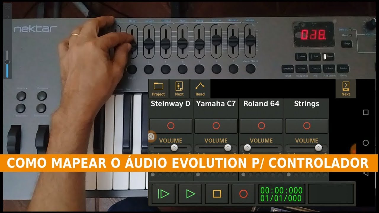 Como fazer o MAPEAMENTO MIDI do AUDIO EVOLUTION p/ o CONTROLADOR