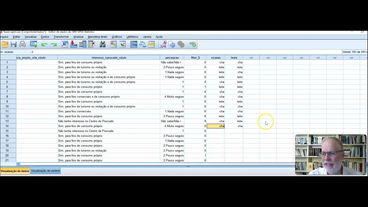 Mostrando o teste exato de Fisher no SPSS