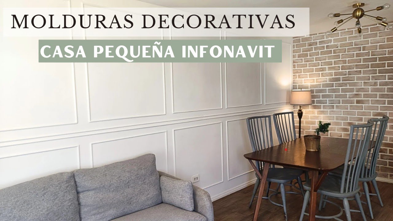 PARED CON MOLDURAS DECORATIVAS EN MI PEQUEÑA CASA INFONAVIT| CÓMO COLOCAR MOLDURAS CON MADERA