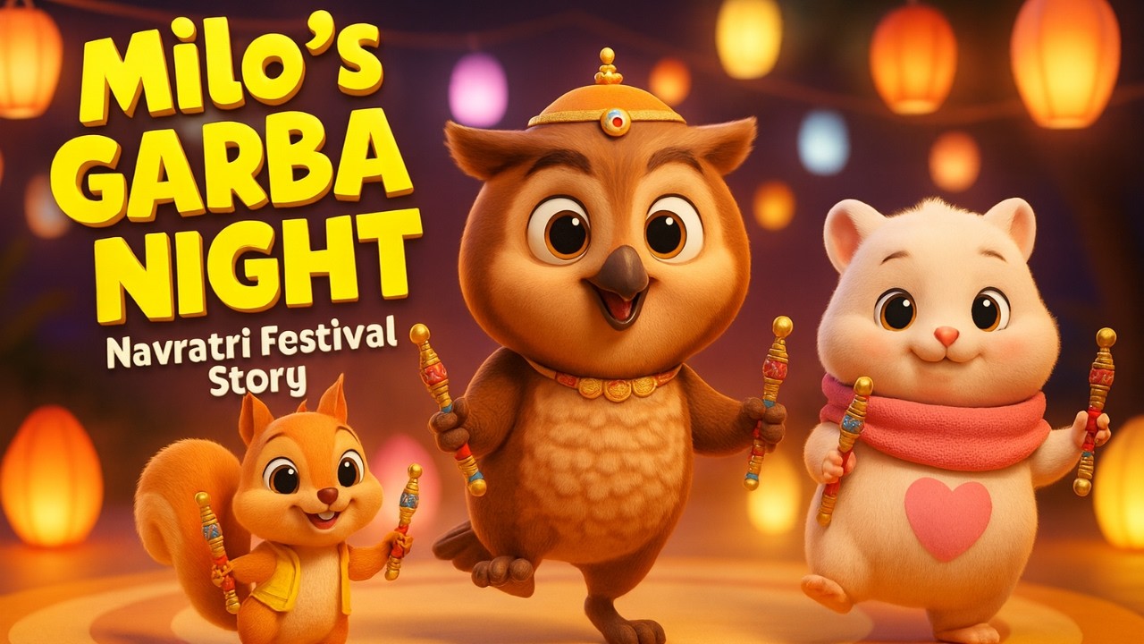 🌟 Milo’s Garba Dance Night 🎶🐹 | Navratri Festival of Joy | Magical Kids Story Animation