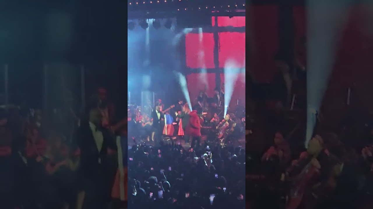 Wyclef Jean with Arly Lariviere at Madison Square Garden on Valentine's Day 2026