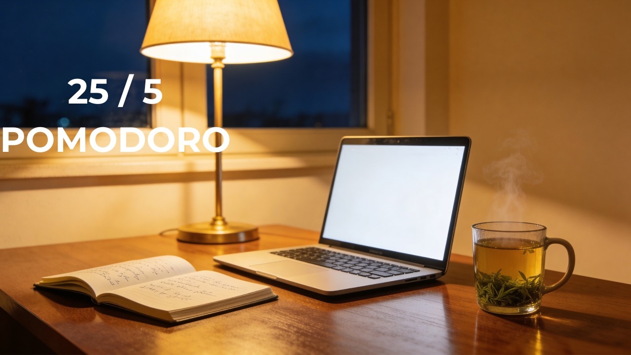 90 Minute Pomodoro Focus Session – Study With Me Music