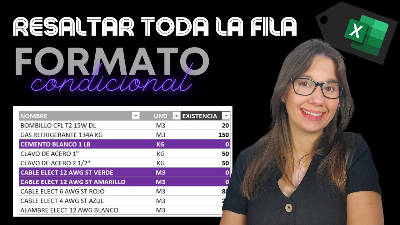 Resaltar TODA la FILA con Formato Condicional en EXCEL.