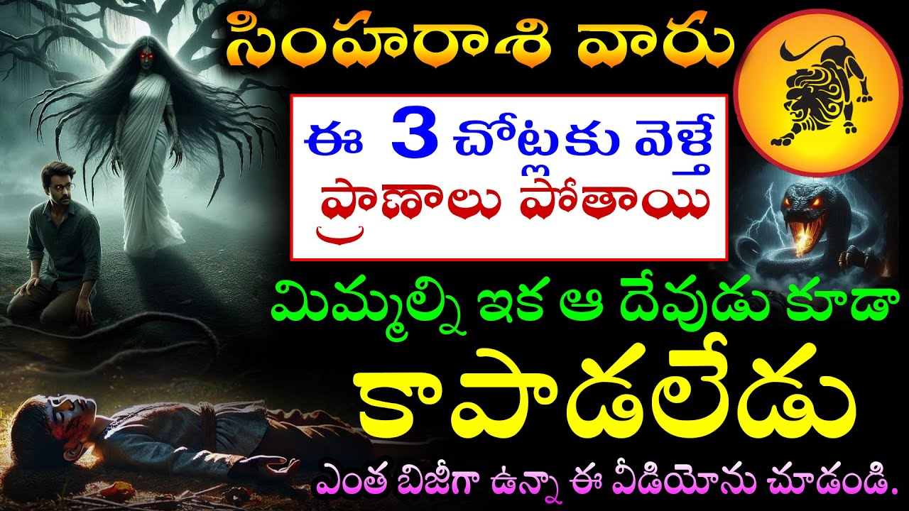 సింహరాశి వారు జాగ్రత్త ఈ  3 చోట్లకు వెళ్తే ప్రాణాలు పోతాయి.మిమ్మల్ని ఇక ఆ దేవుడు కూడా కాపాడలేడు