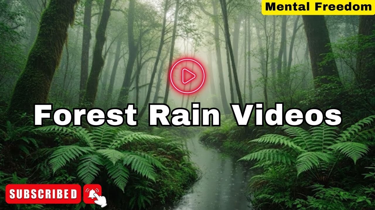 Rainforest Rain Sounds 🌧️ Relaxing White Noise Rainstorm for Sleep 8 Hours