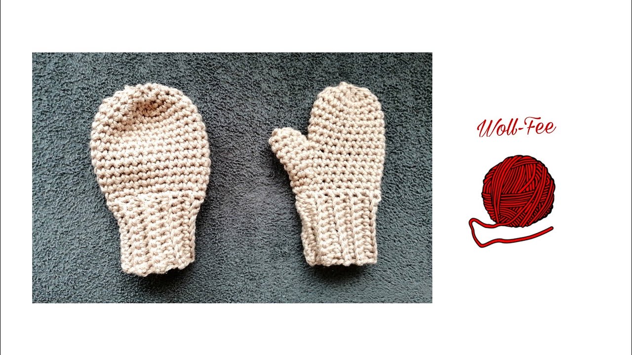 Fäustlinge / Handschuhe mit und ohne Daumen häkeln, Schritt für Schritt Anleitung, super schnell