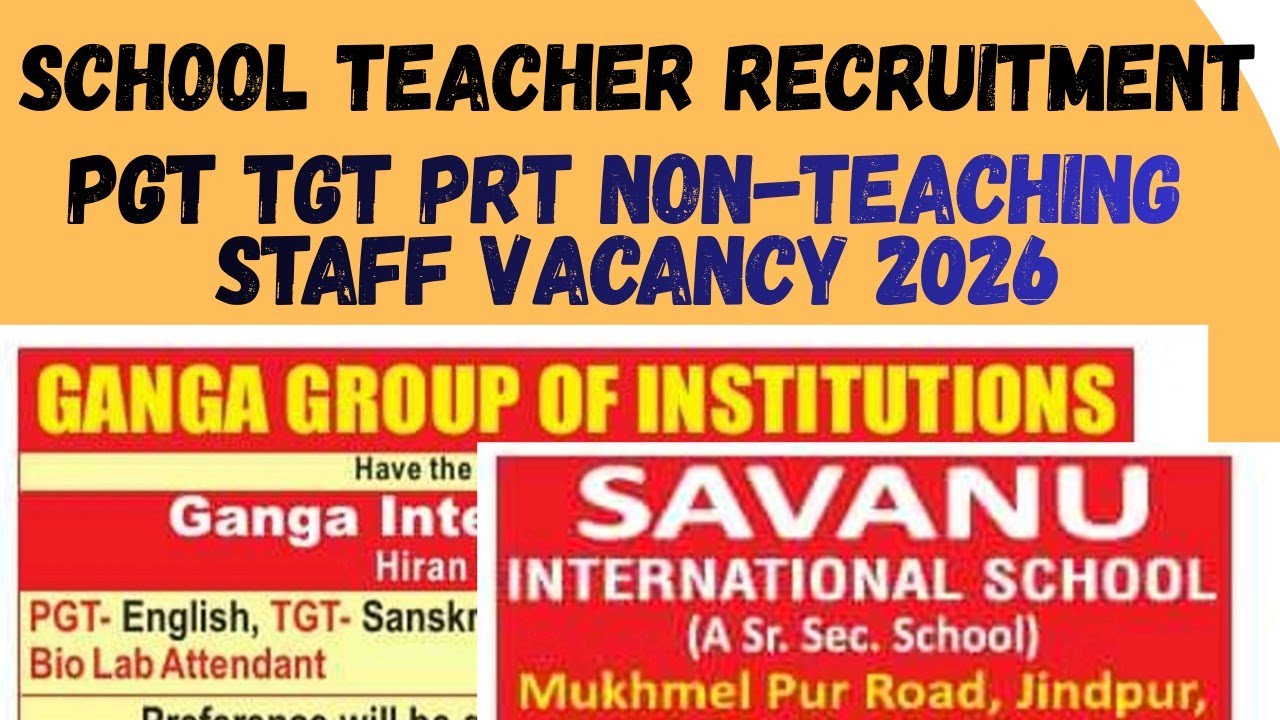 Public School Teacher Vacancies for Session 2026-2027 || PGT TGT PRT Non-teaching Staff Recruitment 