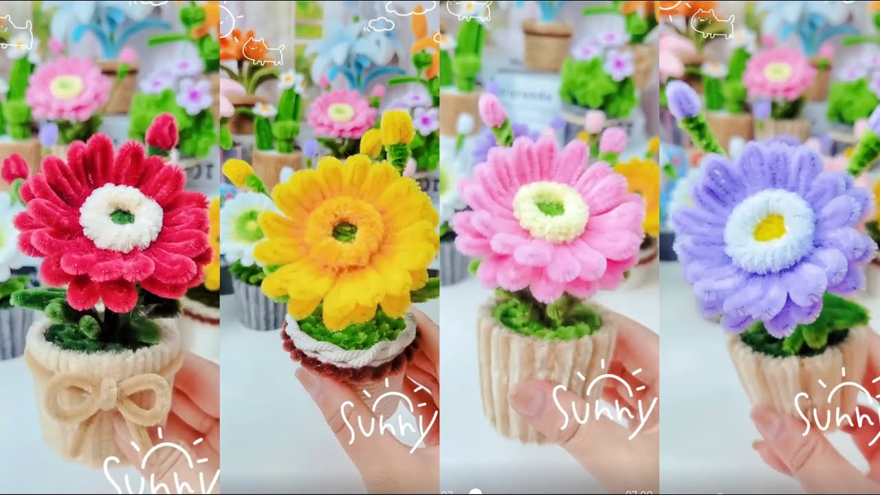 DIY Gerbera potted/扭扭棒非洲菊盆栽教程