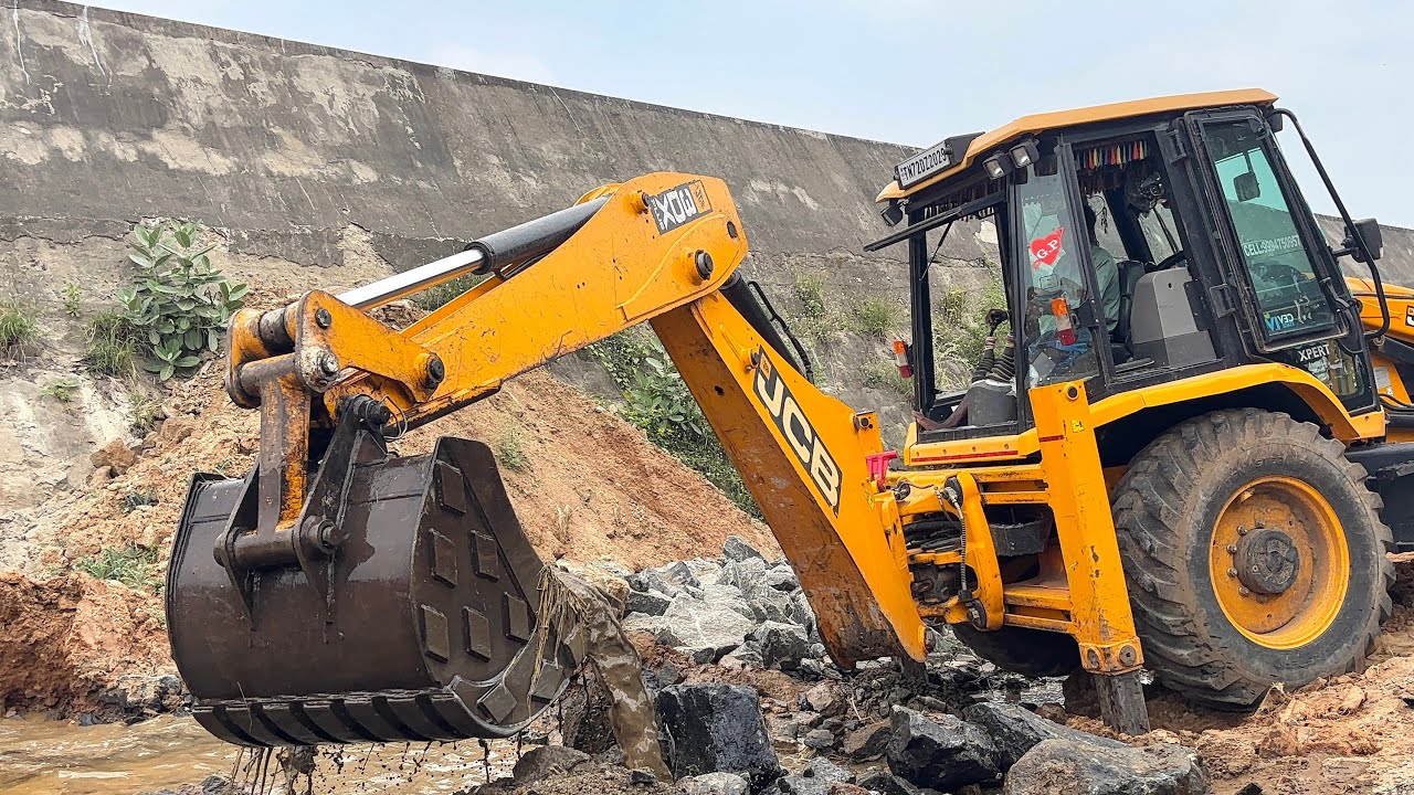 JCB 3DX Working For River Waterway Cleaning Process | Heavy Equipment Action || jcb video
