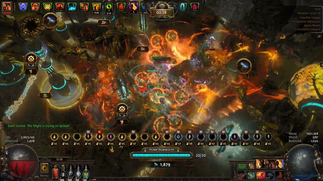 [3.21] 300% more AoE Rolling Magma Necromancer - Blight-ravaged Map