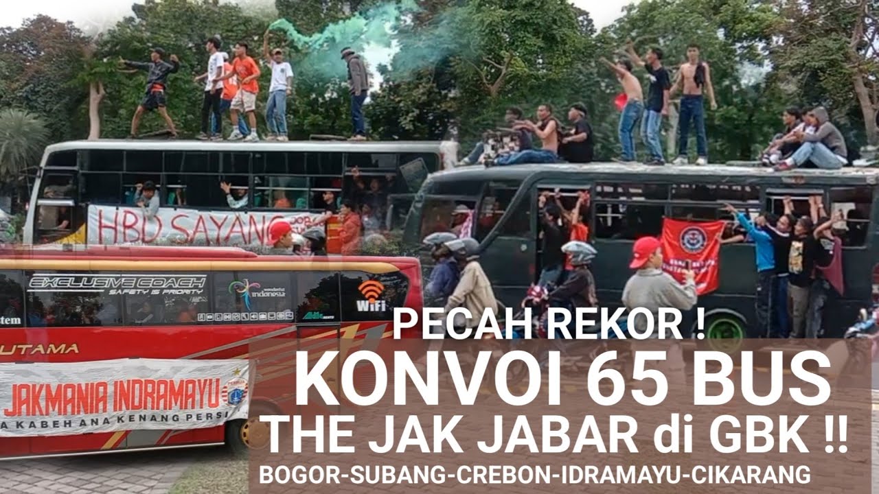 KONVOI 65 BUS JAKMANIA CIREBON-BOGOR-SUBNG-CIKARANG DI GBK! 