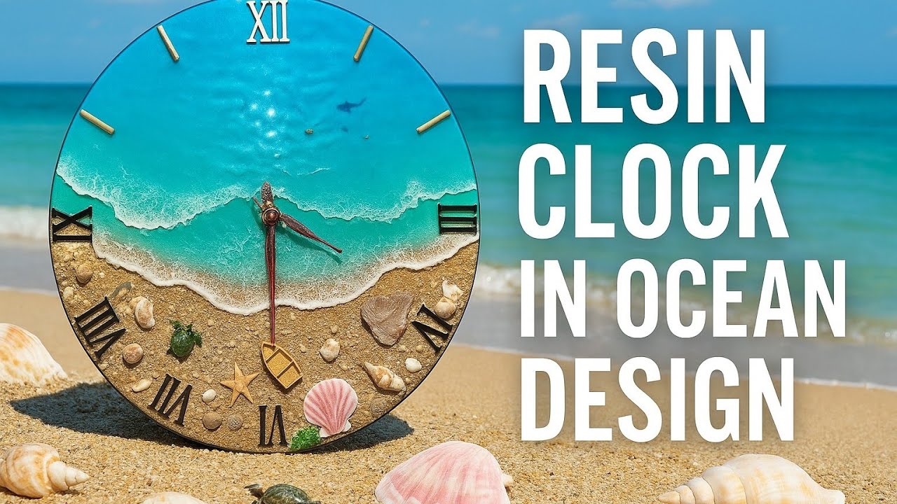 Ocean Resin Wall Clock | Beach Scene Epoxy Art Tutorial