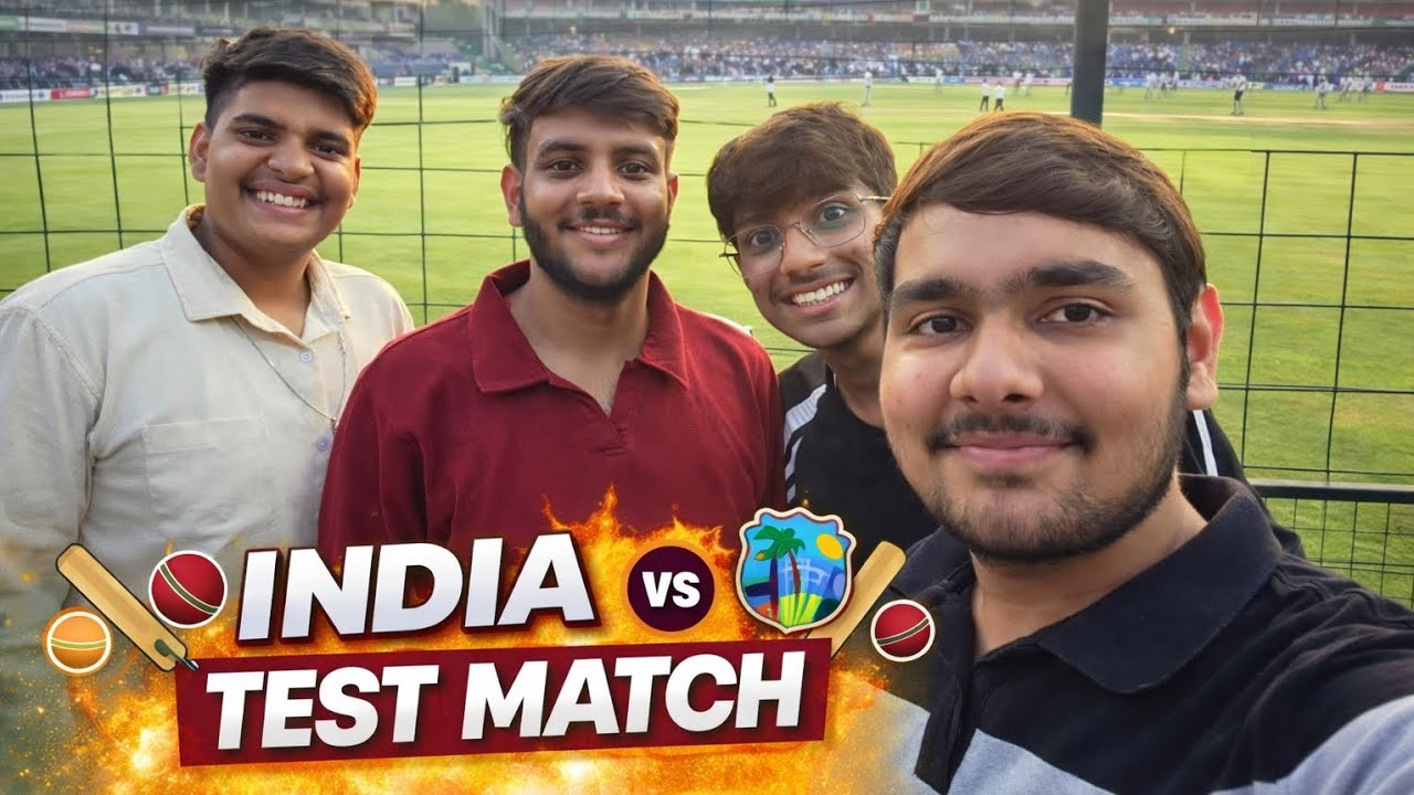 We Bunk Our College Lecture To Watch 😳 || INDIA VS WEST INDIES TEST WATCH 🏏 || At Stadium.