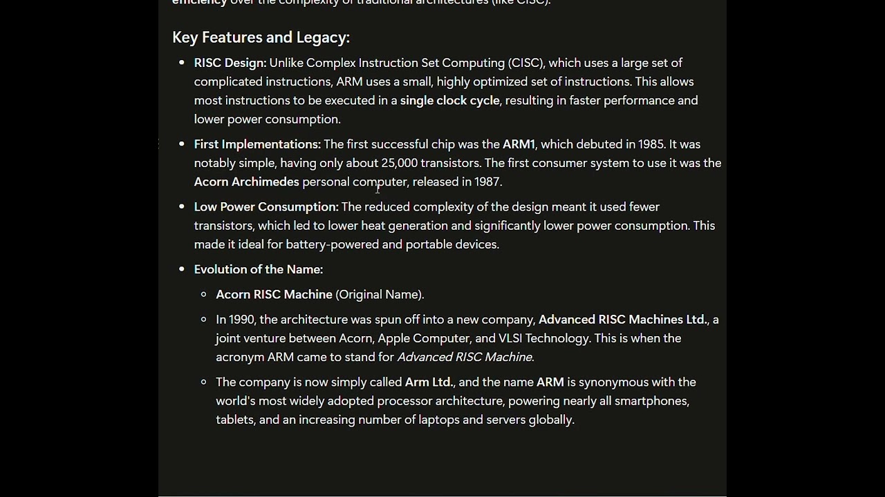 5. What is Acorn RISC Machine architecture?