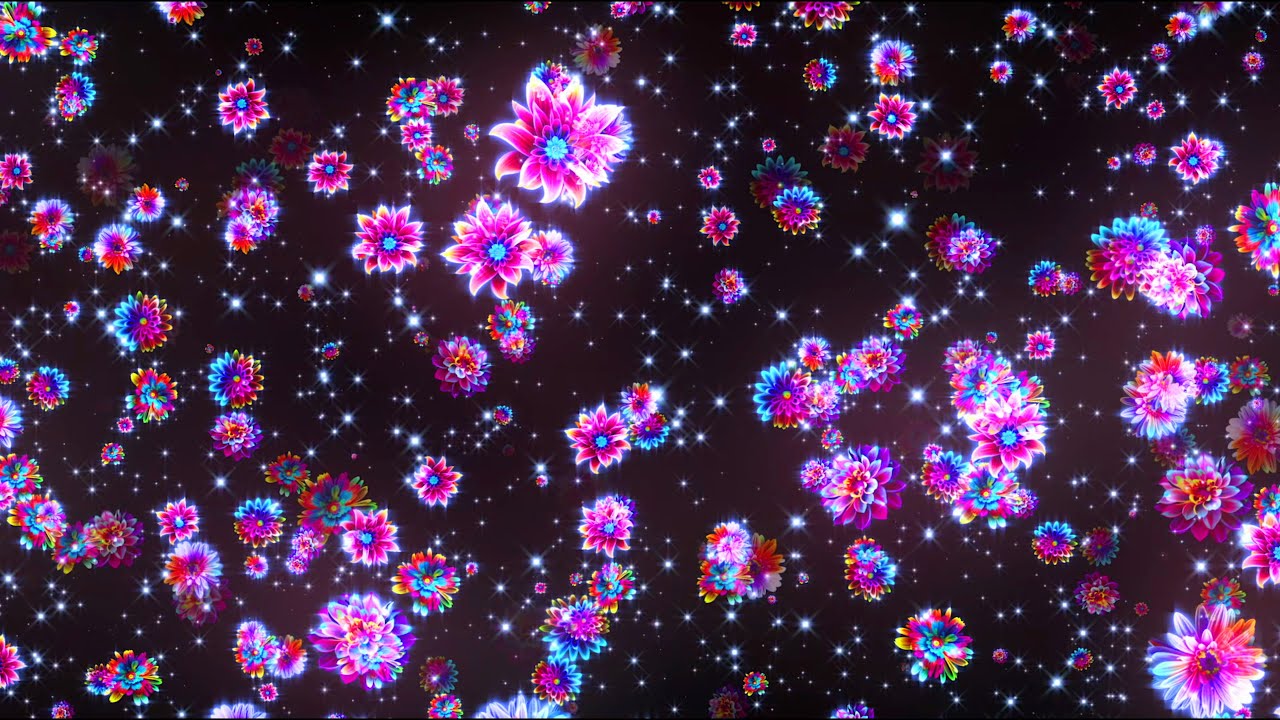 4K Screensaver | Vibrant Flowers Floating – Psychedelic VJ Loop (No Sound)