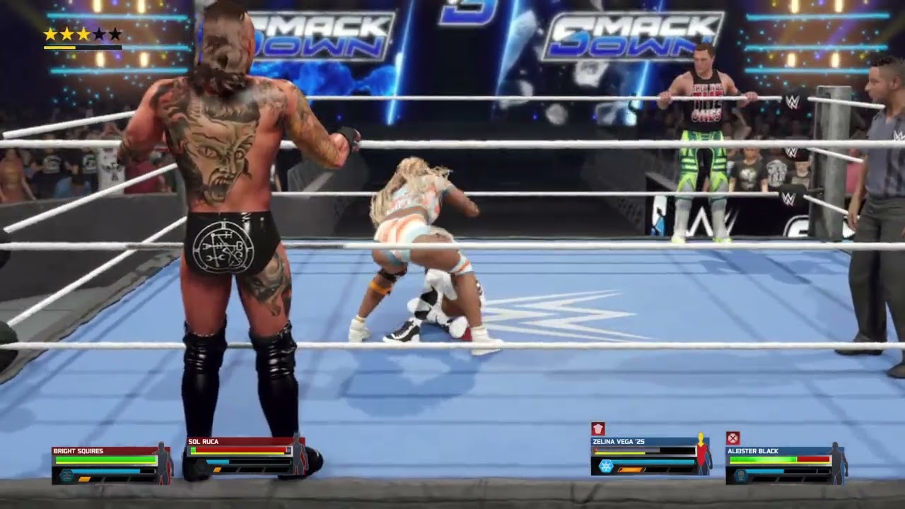 Part 1 of Bright Squires & Sol Ruca VS. Aleister Black & Zelina Vega | MIX TAG MATCH