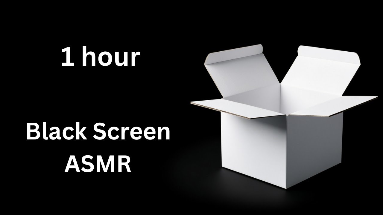 1 Hour. Rustling Cardboard Box ASMR. Black Screen Sounds for Sleep and Relaxation