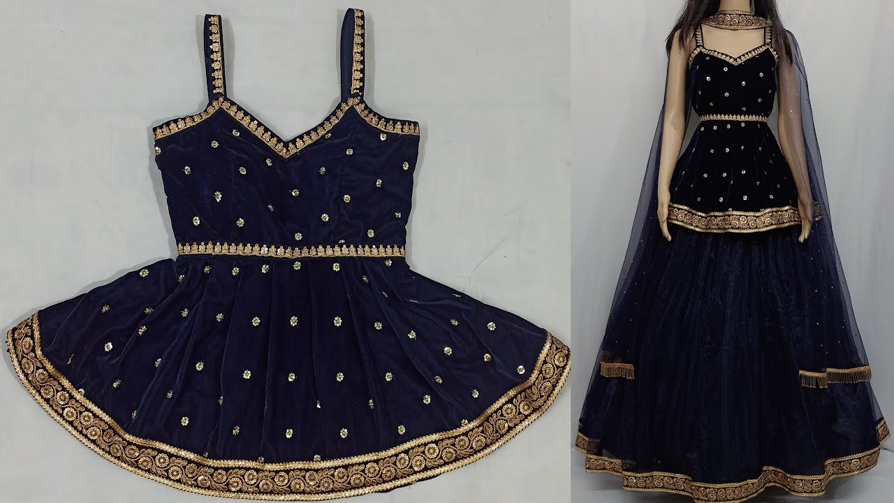 Designer Peplum Top easy cutting and stitchingबहुत ही कम कपड़े मे लहंगे केलिए डिजाइनर टॉप बनाना सीखे