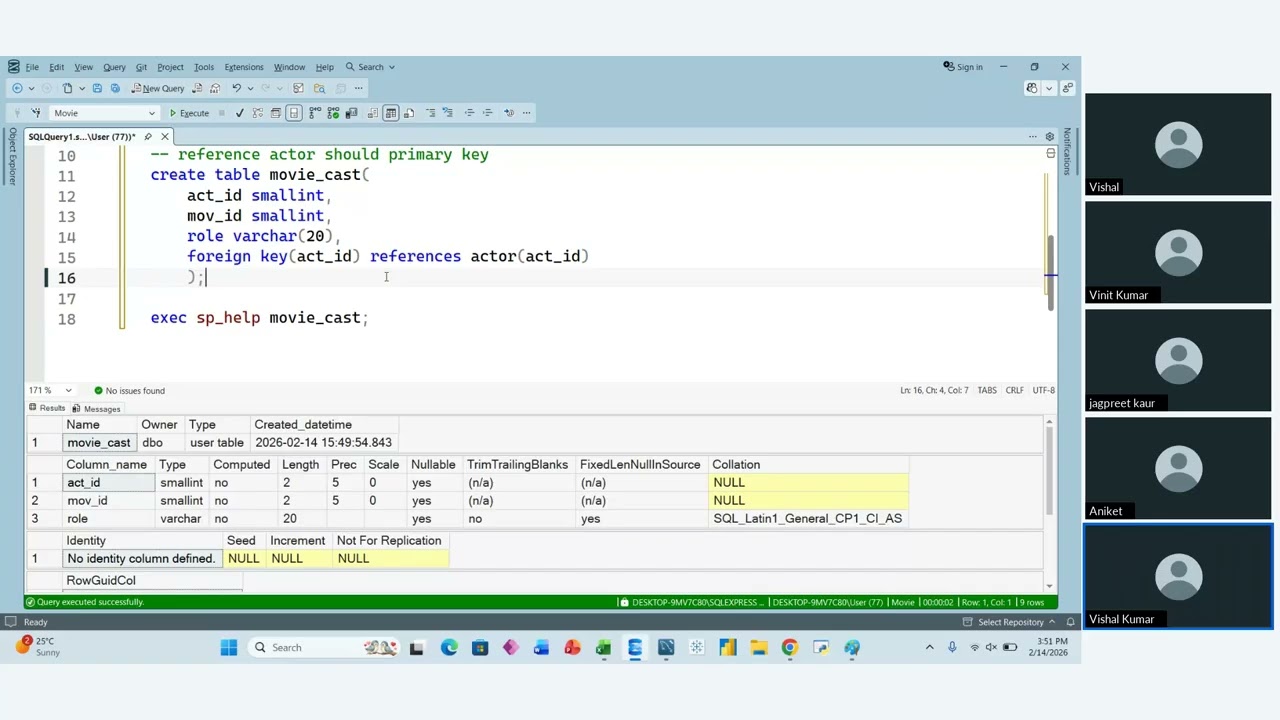Data Analytics Course Batch109 SQL Training : Session 8