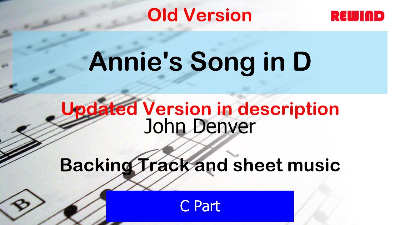 John Denver Annie's Song in D Concert Flute Violin Backing Track and Sheet Music