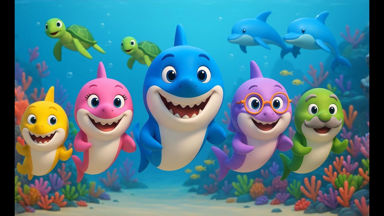 3D Baby Shark | Mama Shark Family | Best Kids Songs | 3D Nursery Rhymes | Cocomelon #3danimation