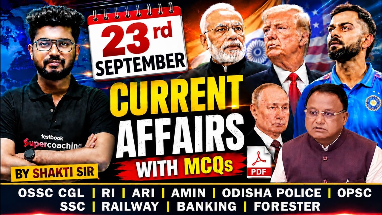 Current Affairs Today In Odisha | 23rd September Current Affairs 2026 | Odisha Current Affairs 2026