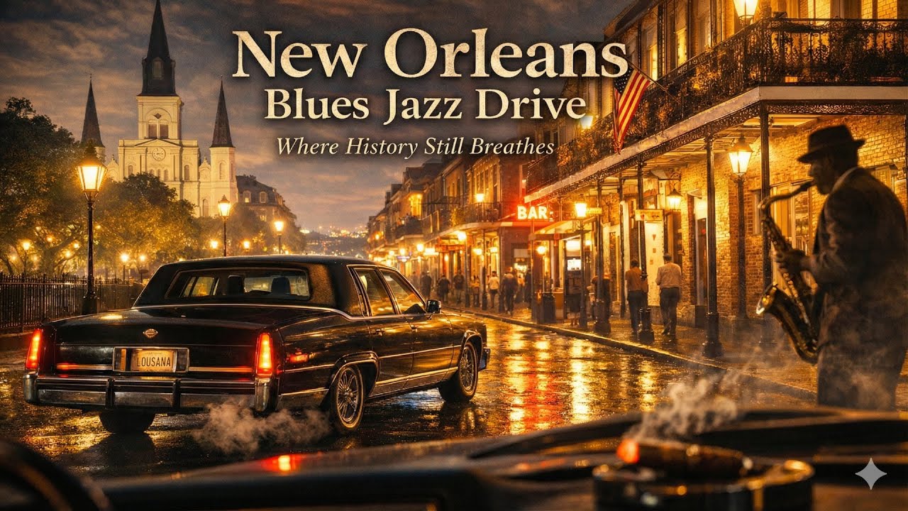 New Orleans Blues Jazz Drive 🎷 | Where History Still Breathes
