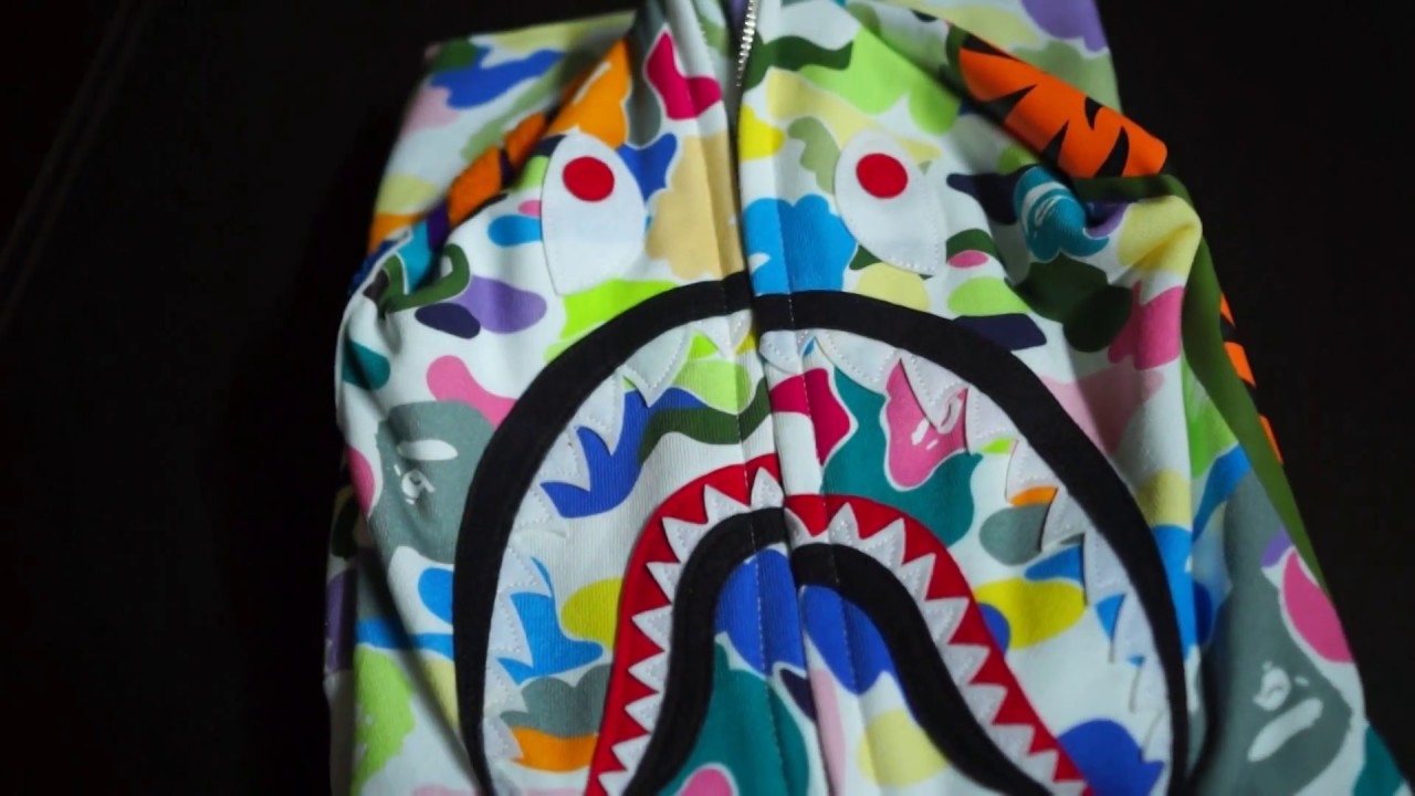 Bathing Ape (BAPE) Multi Camo Shark Hoodie Unboxing & Review!